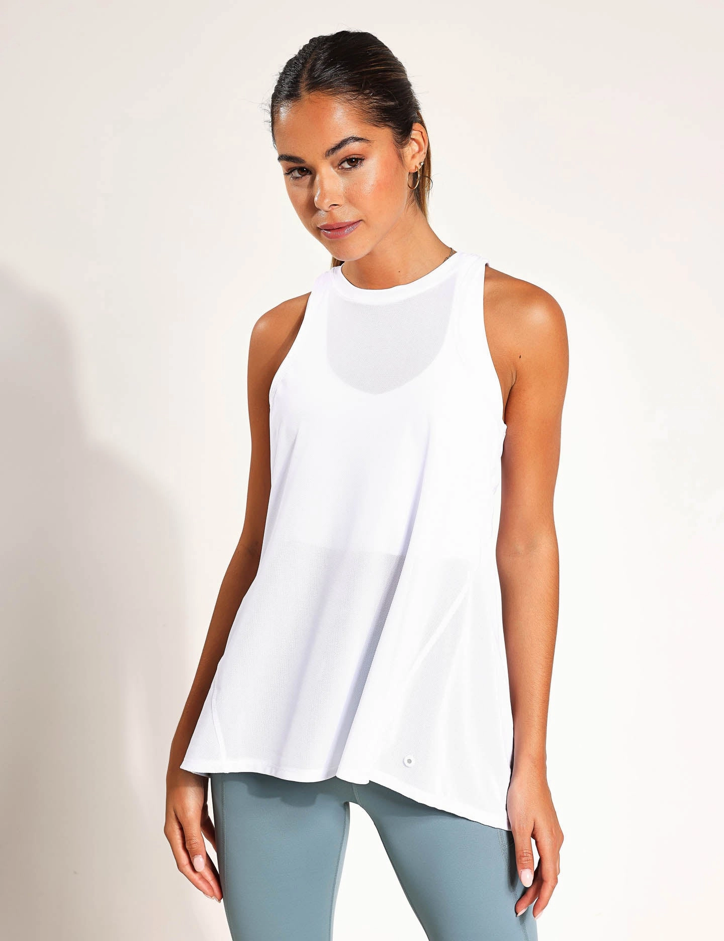 technological breakthrough Roll Resistant Collar Kendall-XR Tank Top - Signature White