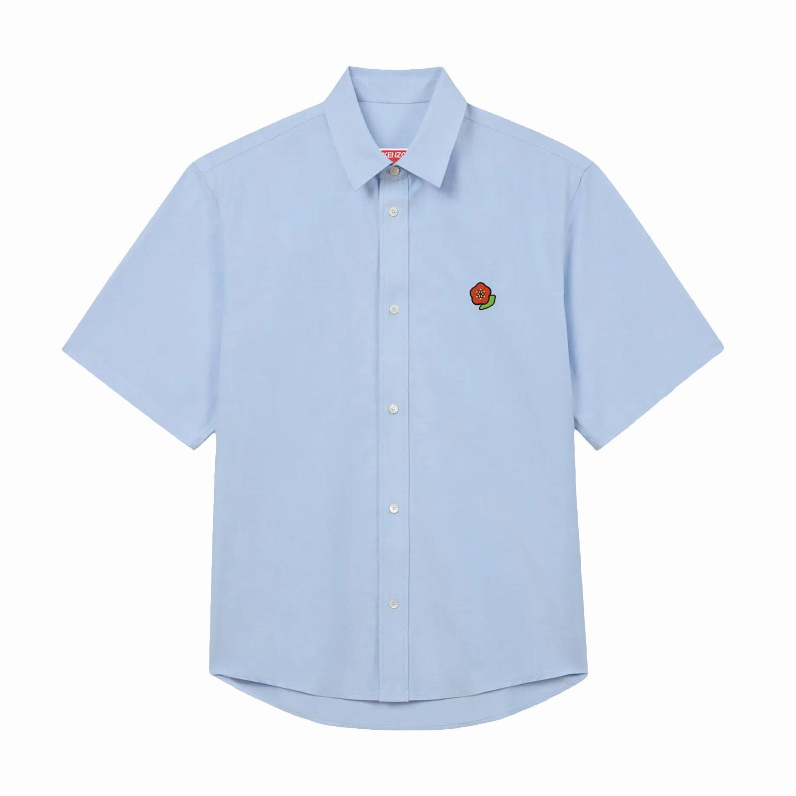 Kenzo Pop Crest Short Sleeve Shirt 'Oxford 'Blue' Lightweight clothing