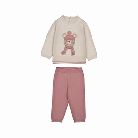 Easter clothes for kids Mayoral 2pc Long Knit Pants Set - Orchid