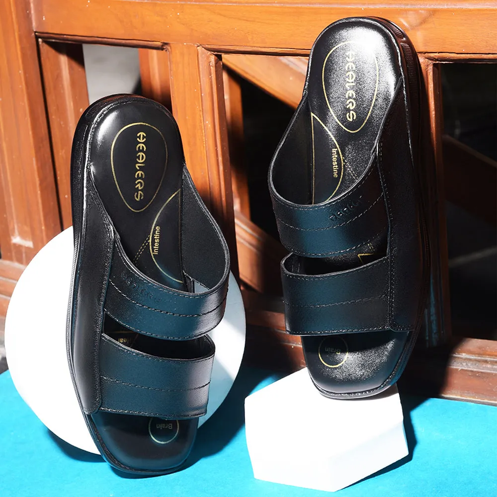 Energy Guidance System Sock Lit Fit Healers By Liberty 2050-905 Casual Slippers For Men - Black