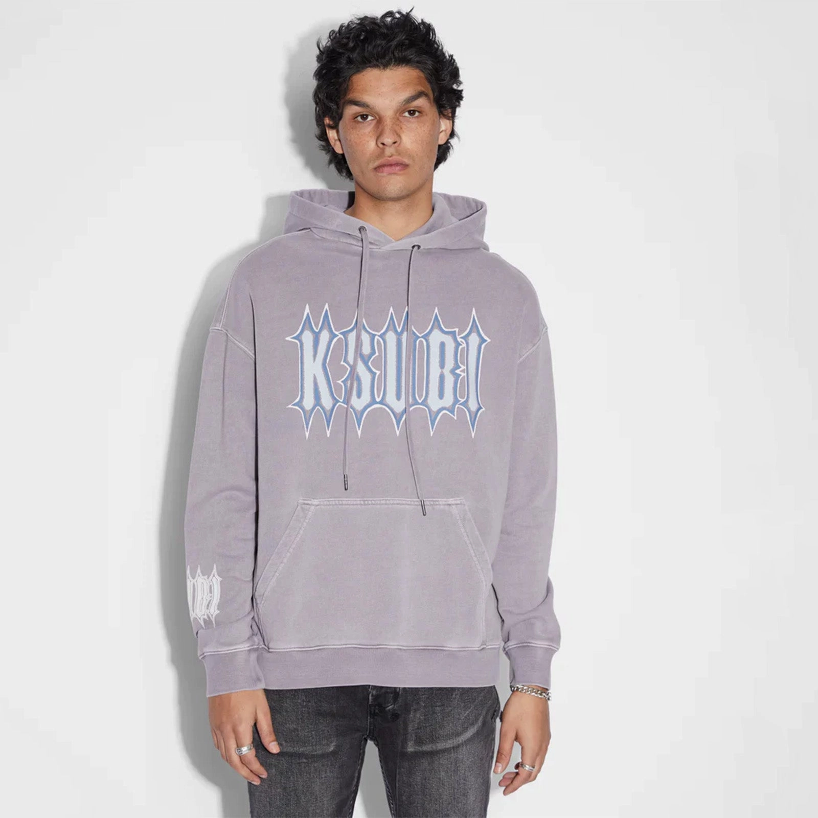 Shiny Finish Ksubi Serrated Biggie Hoodie Silt 'Purple'