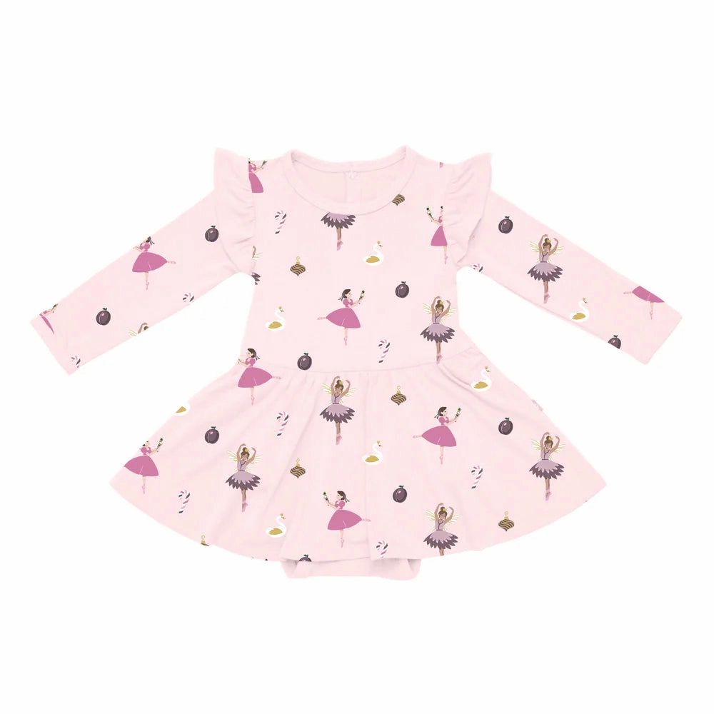 Modern Boots Kyte Baby Long Sleeve Twirl Bodysuit - Sugar Plum