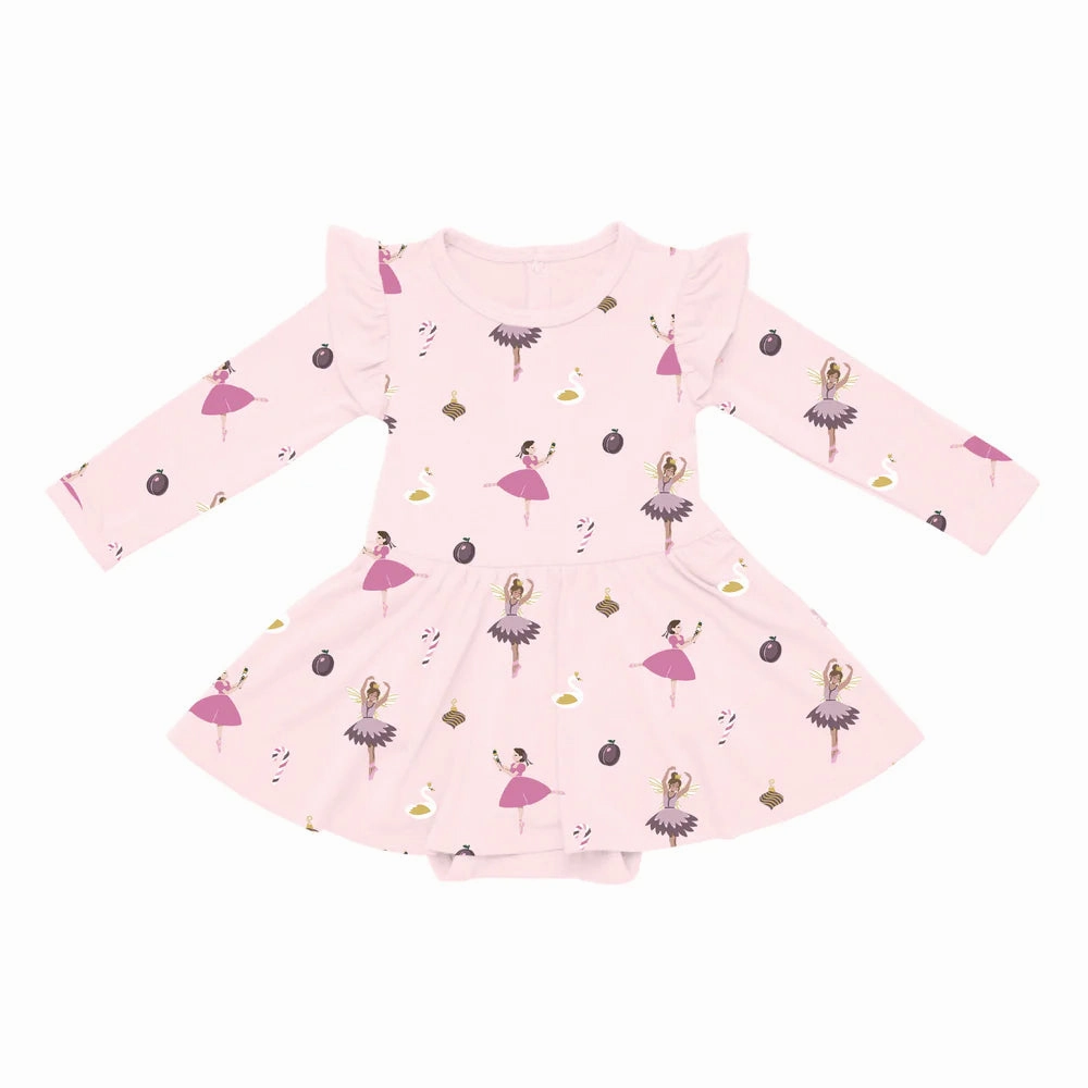 Kyte Baby Long Sleeve Twirl Bodysuit - Sugar Plum Harbor Style GentleWaistband