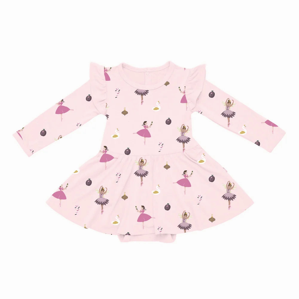 Aura Core Kyte Baby Long Sleeve Twirl Bodysuit - Sugar Plum