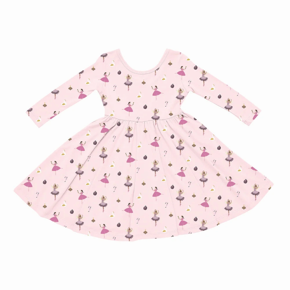 Luxury Touch Street Icon Kyte Baby Long Sleeve Twirl Dress - Sugar Plum