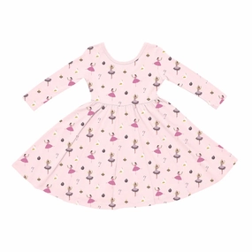 Kyte Baby Long Sleeve Twirl Dress - Sugar Plum Gentle Glow