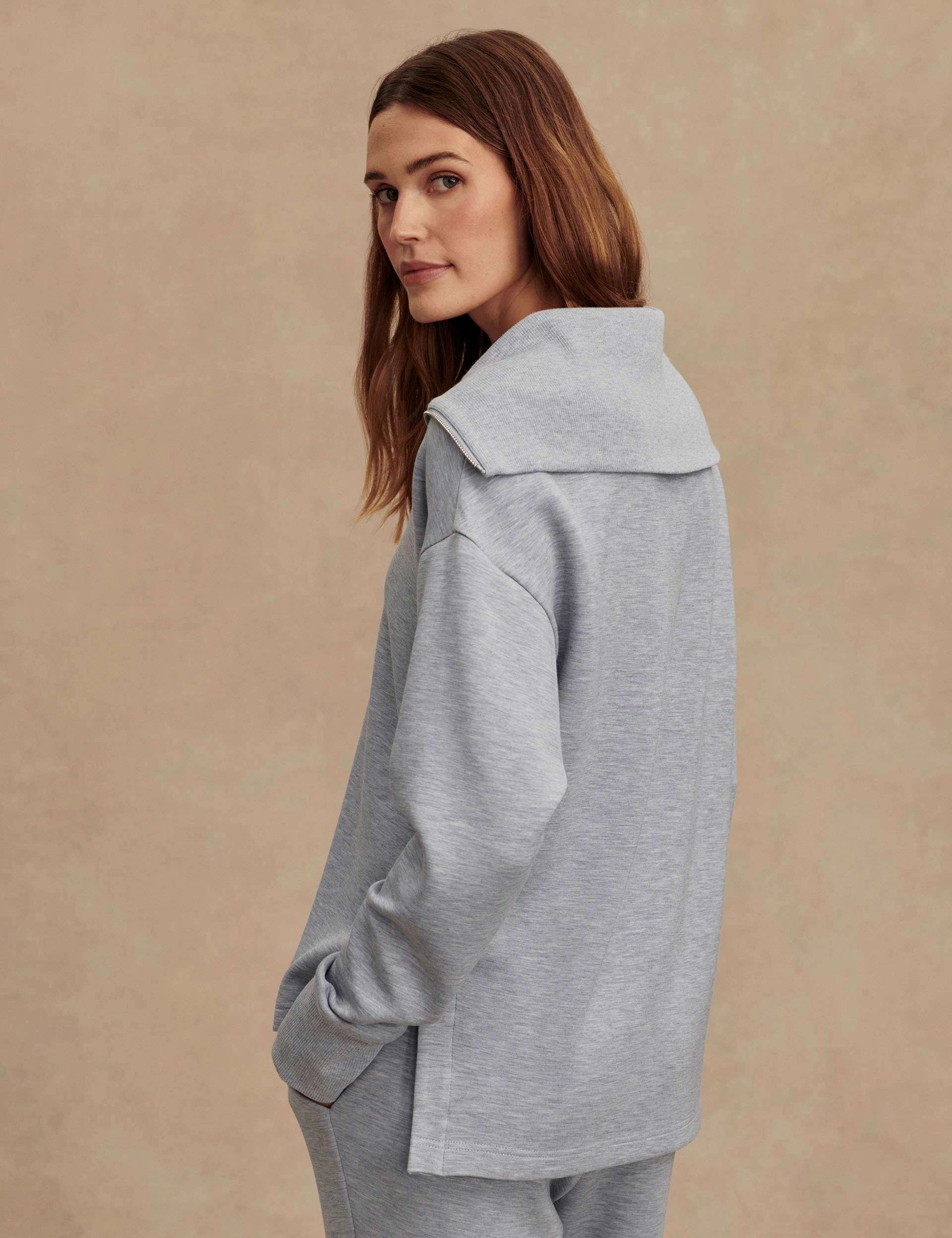 Larson Half-Zip Sweat - Mid Blue Marl Versatile Layering Piece Flexible Motion