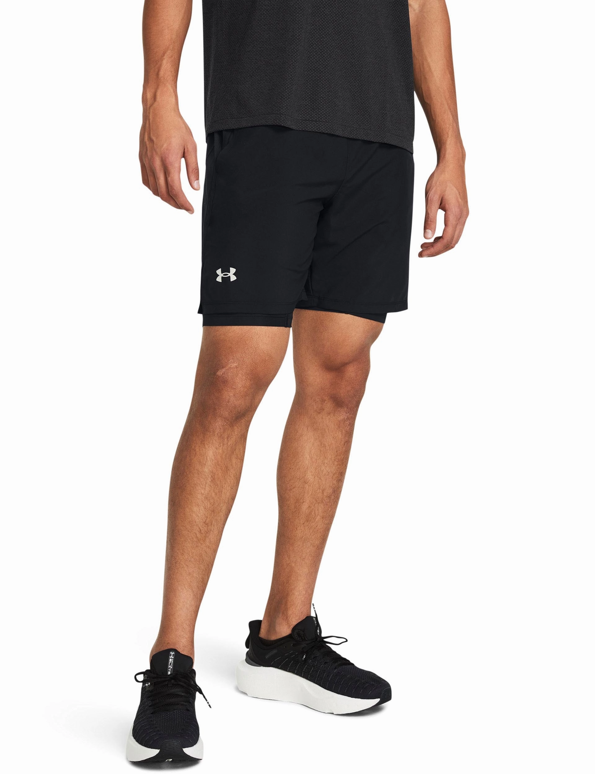 Launch 7'' 2-In-1 Shorts - Black/Black/Reflective SkinFriendlyElastic TearResistant