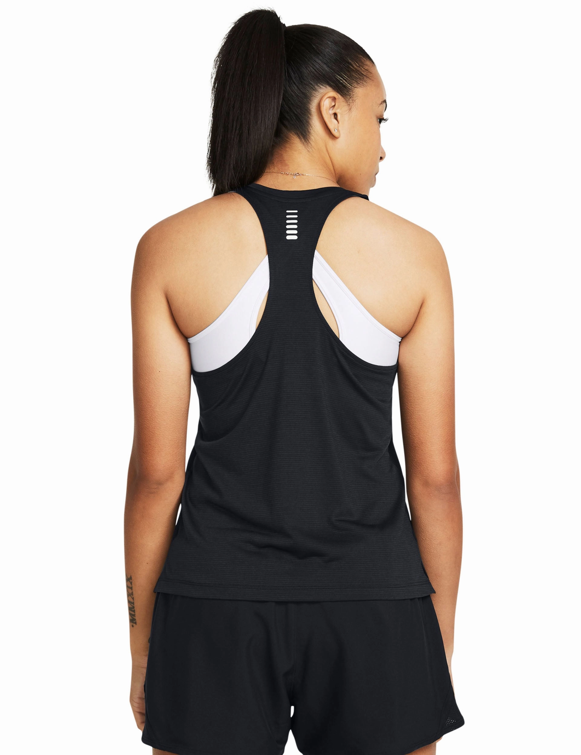 Launch Singlet - Black/Reflective Flatlock Seam Design