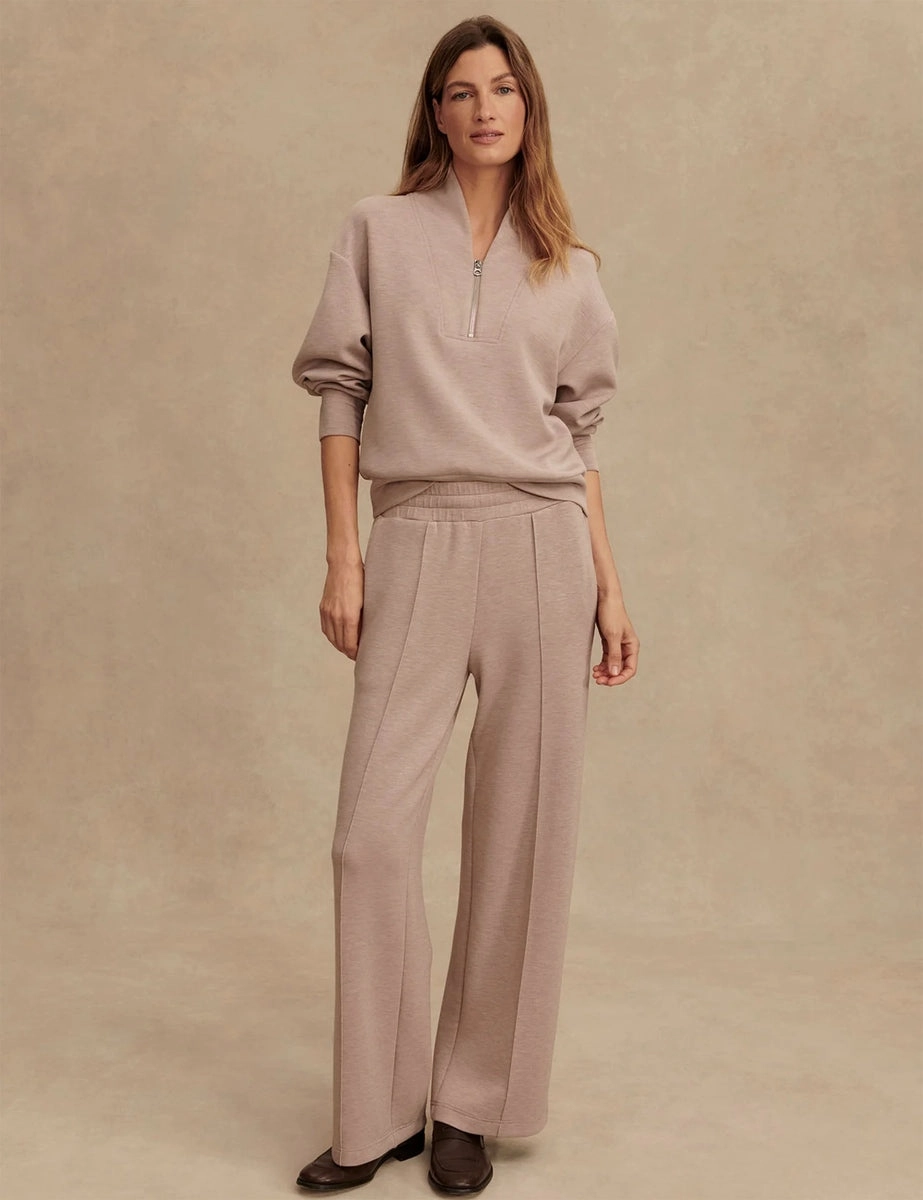 Davidson Sweat - Taupe Marl Cozy Inner Layer Slim Profile