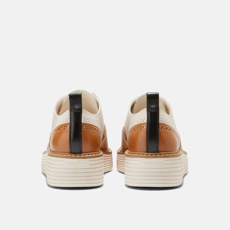 Stretch Ease Modern Sneakers Cole Haan Women's OriginalGrand Platform Wingtip - Pecan/Ivory