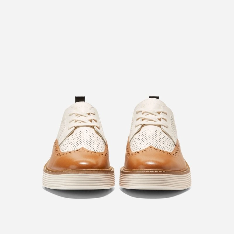 Work Wear Euro Mood Cole Haan Women's OriginalGrand Platform Wingtip - Pecan/Ivory