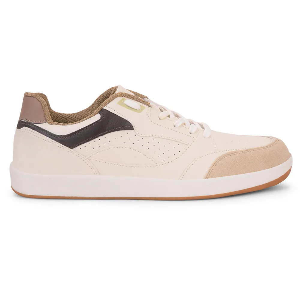 Leap7x Beige Casual Lacing Sneakers For Men CLASTO-1E By Liberty Cushioning Tech