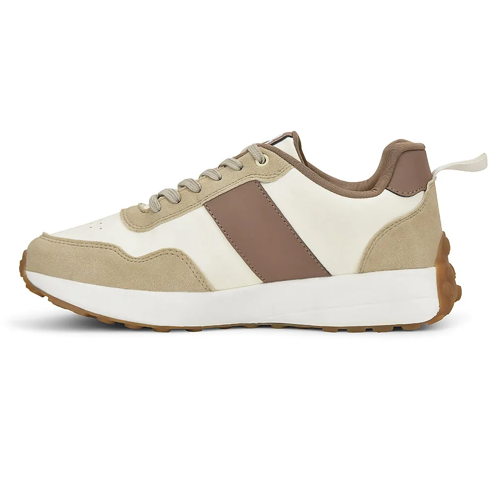 Grounded Sensation Lightweight Synthetic Fabric Leap7x Beige Casual Sneakers For Men FRONX-2E By Liberty
