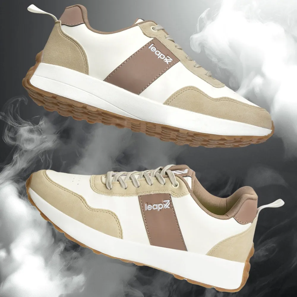 Leap7x Beige Casual Sneakers For Men FRONX-2E By Liberty jogger shoes Light Color