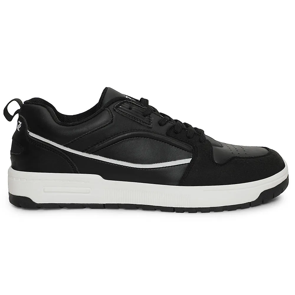 Leap7x Black Casual Lacing Sneakers For Men LAPON-1E By Liberty button - trimmed - design shoes