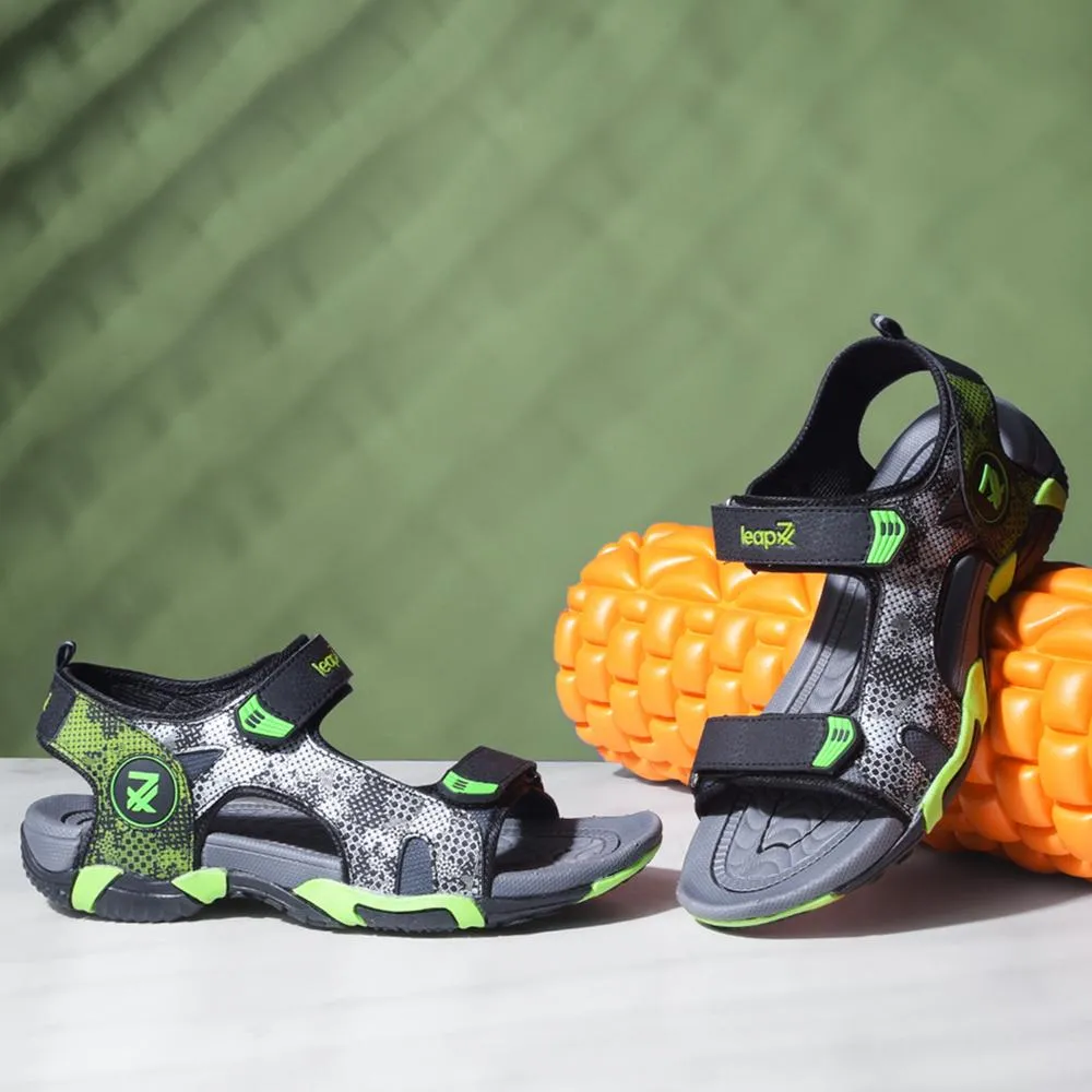 Leap7x By Liberty Mens ANDORRA Black Sporty Casual Sandal running in a 5K shoes