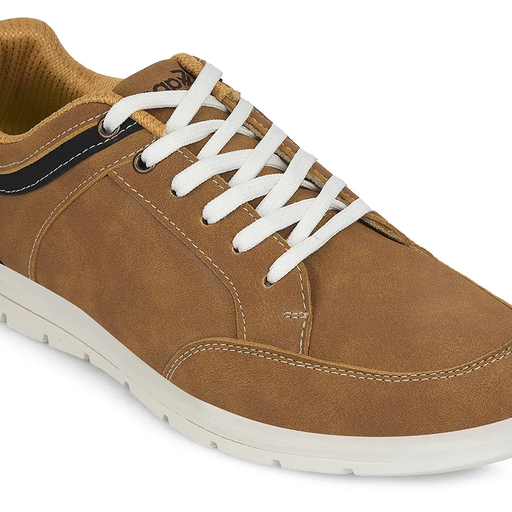 Leap7x Camel Casual Lacing Sneakers For Men FRINKS-1E By Liberty High-top