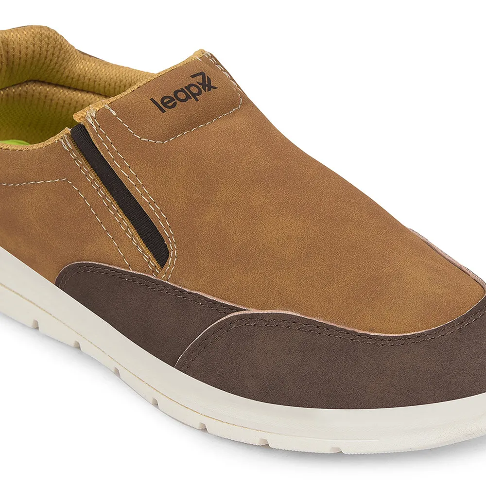 Leap7x Camel Casual Non Lacing Sneakers For Men FRINKS-2E By Liberty obstacle course running