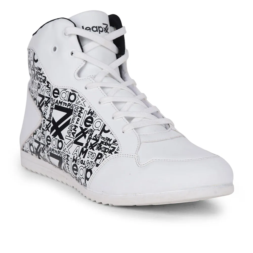 Leap7x Casual White Lacing Sneakers DUCANI-3E By Liberty hook - and - loop - strap shoes