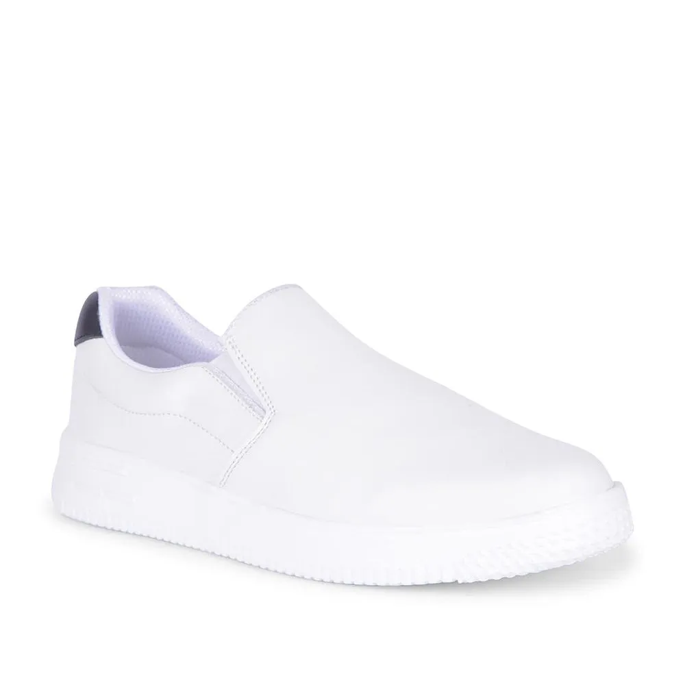 Leap7x Casual White Non-Lacing Sneakers For Men DUGLAS-2E By Liberty energy - return - technology Ultra Light Foam