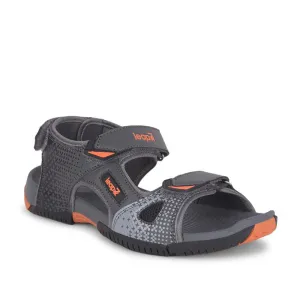 Leap7x Grey Sporty Casual Sandal For Men MONACO By Liberty Textured Outsole Heel Clip Stabilizer