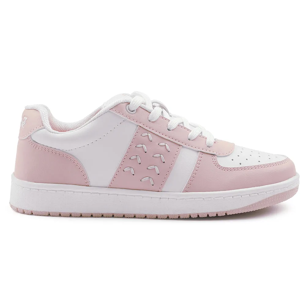 spring - appropriate ReinforcedToe Leap7x Lacing Peach Casual Sneakers For Women NEXTY-2E By Liberty