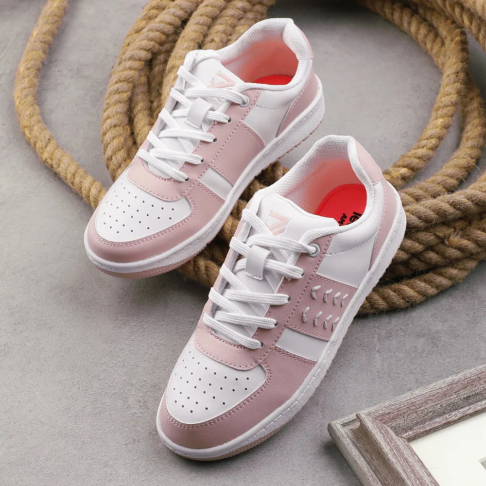 Leap7x Lacing Peach Casual Sneakers For Women NEXTY-2E By Liberty Rockered Propulsion Plate antibacterial insole shoes