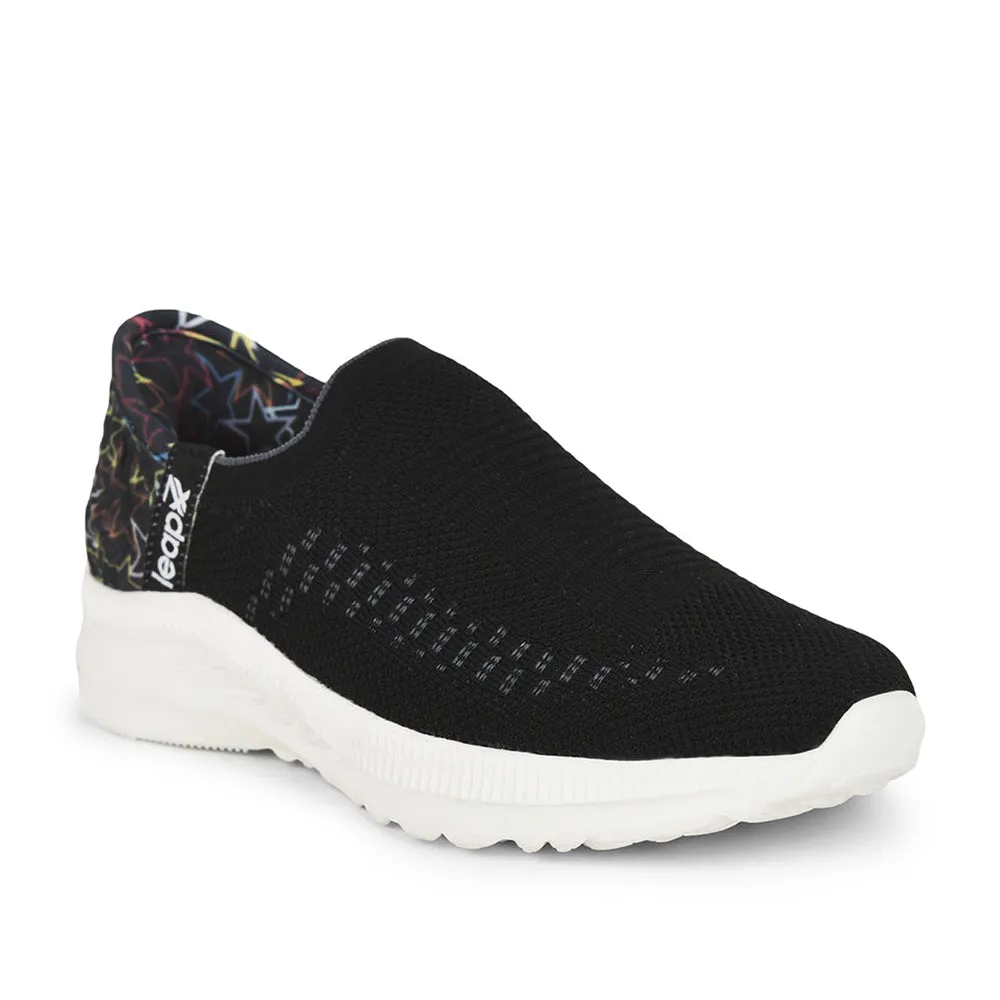 Lockdown Lace Loop Leap7x Non Lacing Black Casual Slip on Shoes For Women EAZY By Liberty