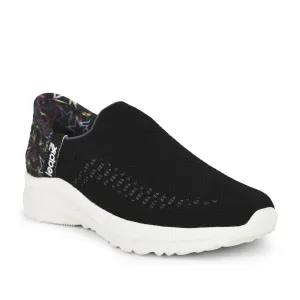 Lockdown Lace Loop Leap7x Non Lacing Black Casual Slip on Shoes For Women EAZY By Liberty