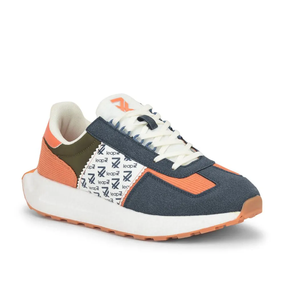 Microtextured Traction Surface Dynamic Arch Fit Leap7x Sports Lacing Running Shoes For Men (Blue) XL-TG-01 By Liberty