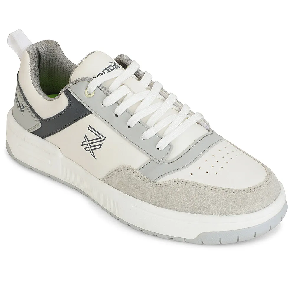 Leap7x White Casual Lacing Sneakers For Men AMAZER-10E By Liberty non - slip safety
