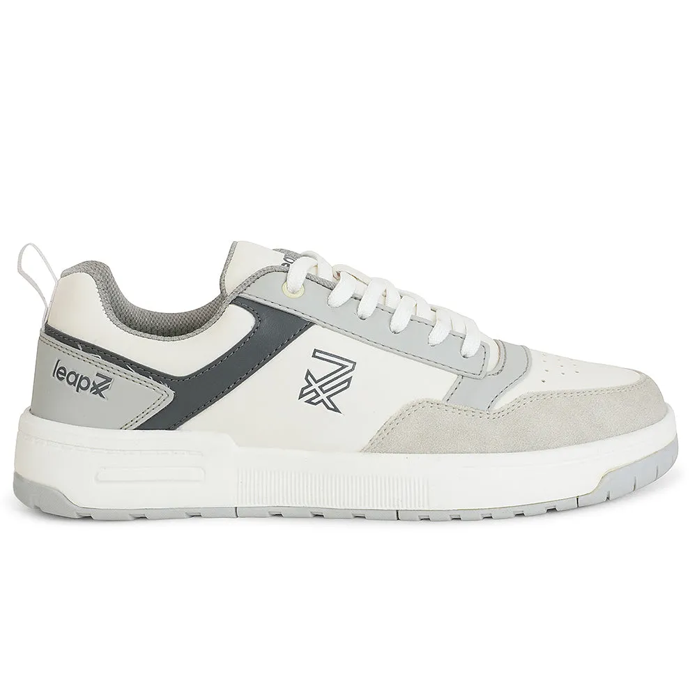 Leap7x White Casual Lacing Sneakers For Men AMAZER-10E By Liberty Cushioned Heel Support