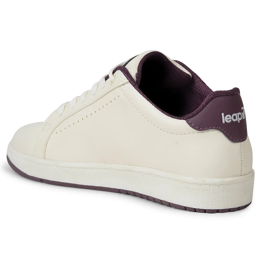 Leap7x White Casual Lacing Sneakers For Women ALLURE-1 By Liberty Cushioned heel cup