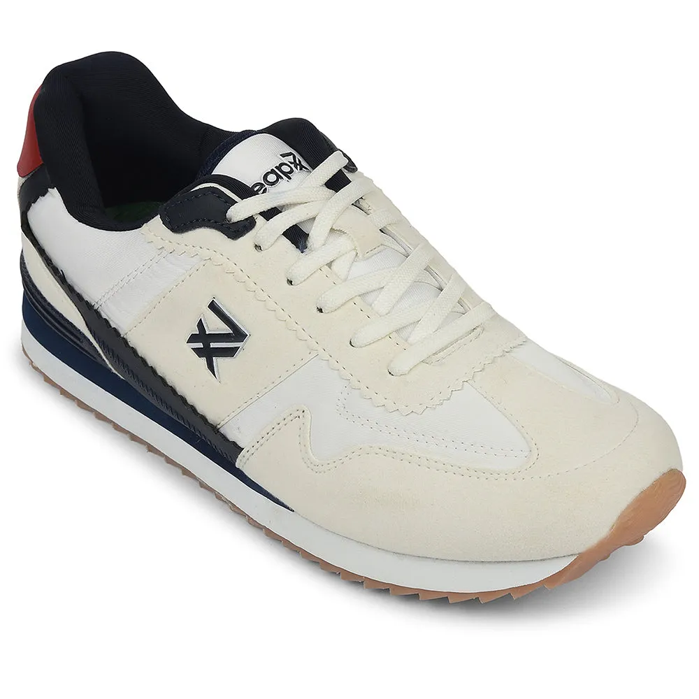 light shoes Leap7x White Sporty Casual Lacing Sneakers For Men CRISTO-1 By Liberty