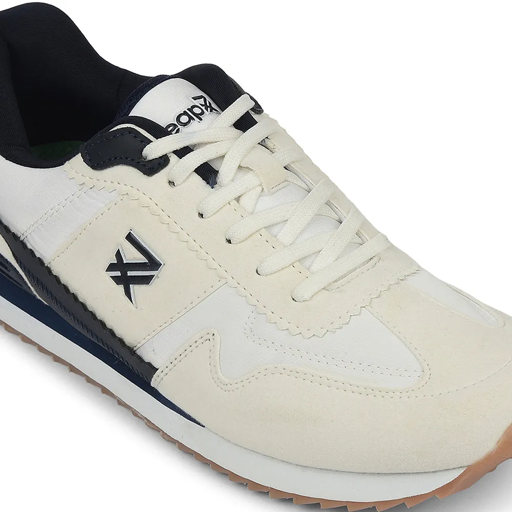 Leap7x White Sporty Casual Lacing Sneakers For Men CRISTO-1 By Liberty Comfortable Linings