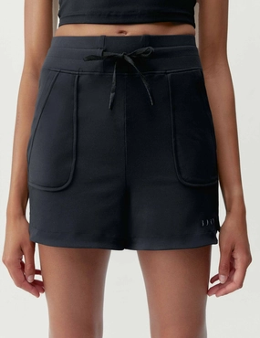 high waisted Zipper pockets Leila Short - Black