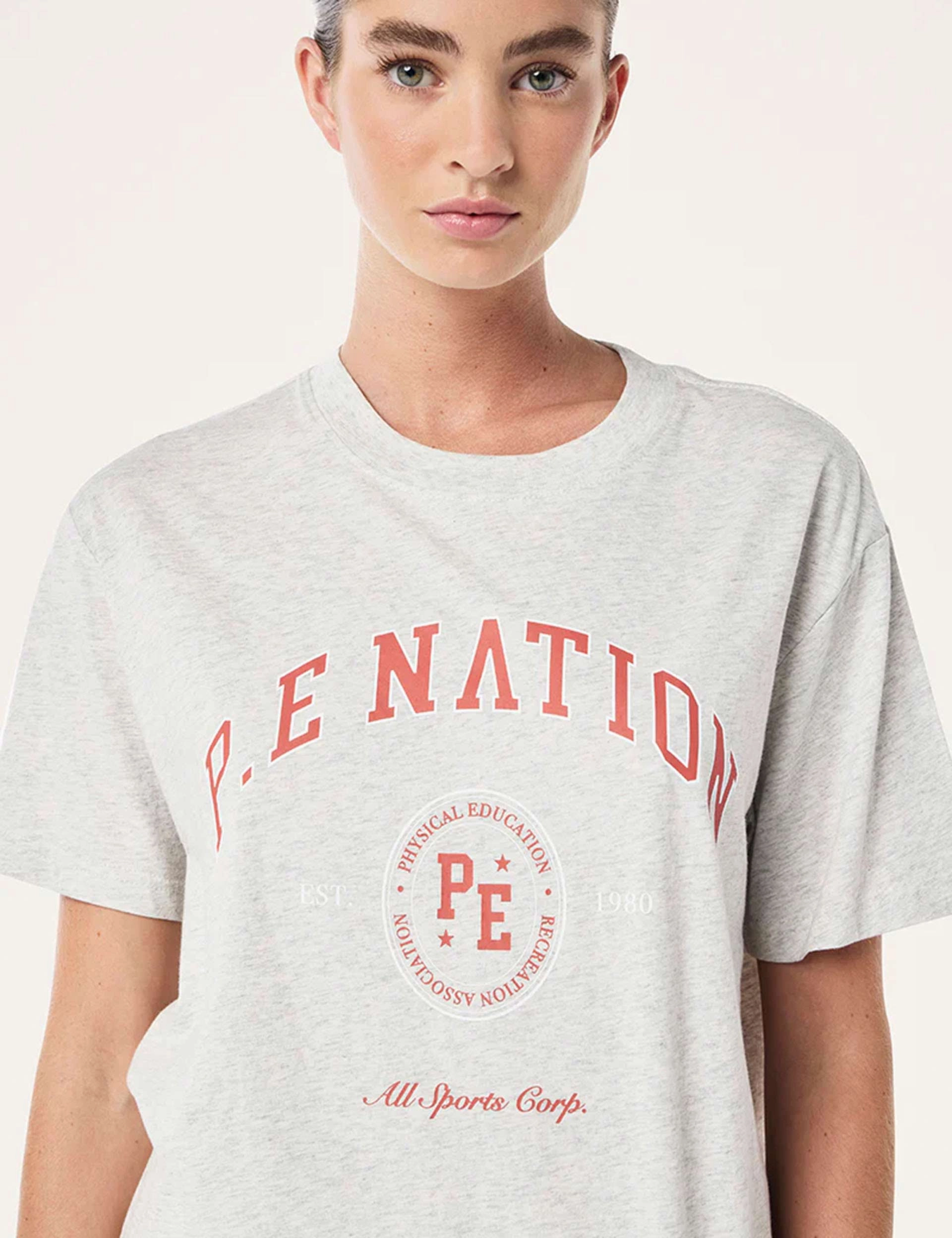 NonIrritating Stitching Breathable Material Liberation Tee - Light Grey Marle