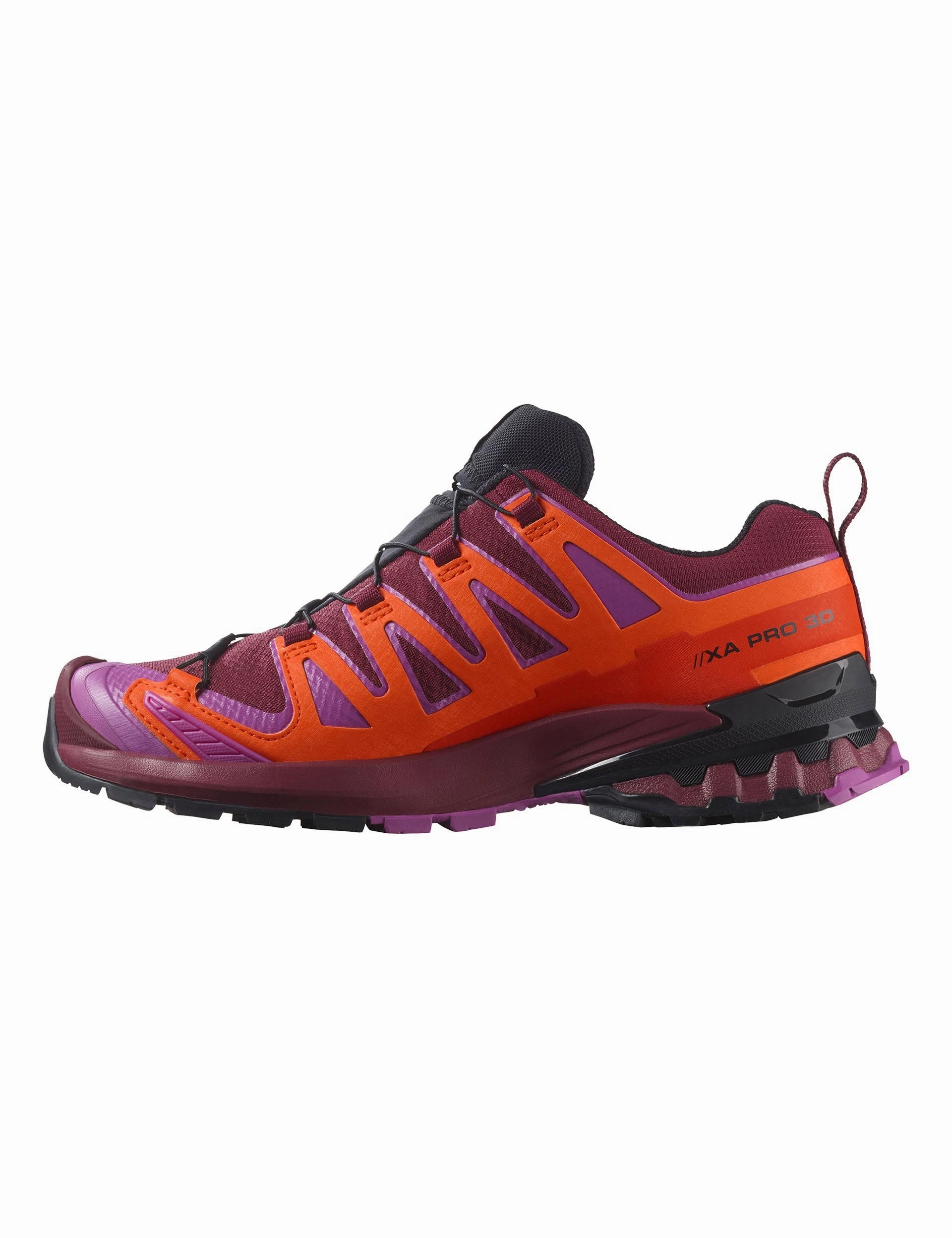 XA Pro 3D V9 Gore-Tex - Tawny Port/Red Orange/Willowherb Warmup Run Slip   On Design