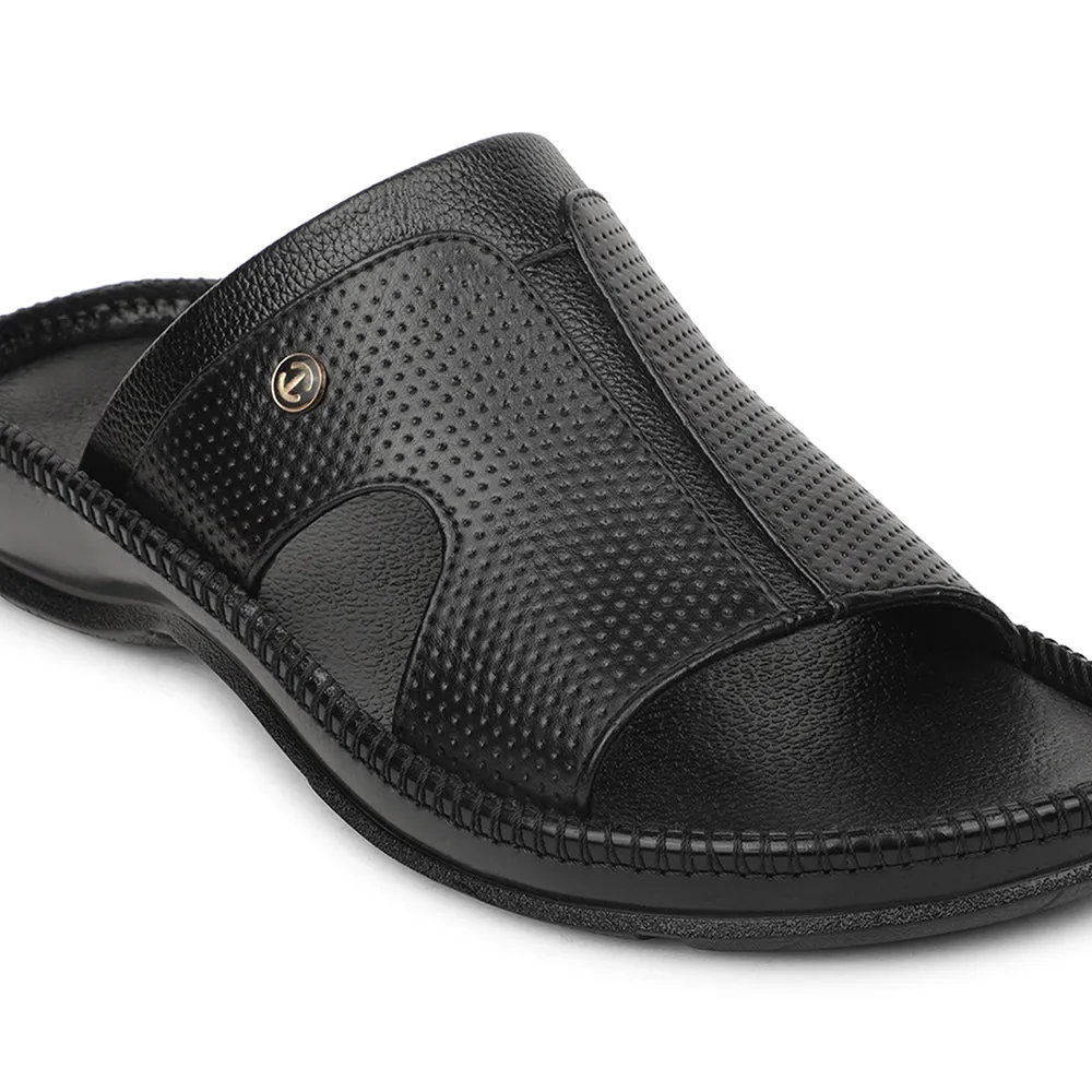 elastic - lace shoes tapered shoes Healers Black Casual Slipper For Men CSS-24 By Liberty