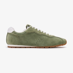Softe Sneakers - Olive Suede Anatomical Heel Counter horizontal - design shoes