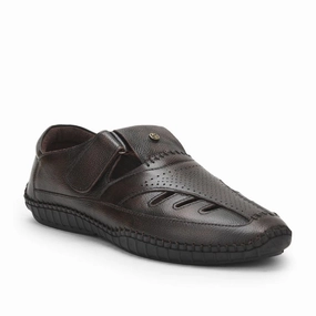 Healers Tan Casual Buckle Sandal For Men JPL-205 By Liberty Soft Heel