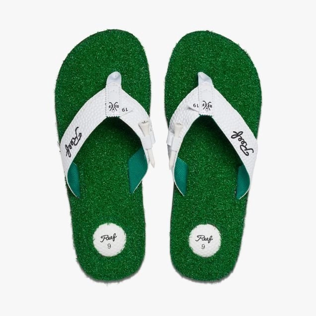 Reef Men's Mulligan II Flip Flops - Green Smooth Edge Binding