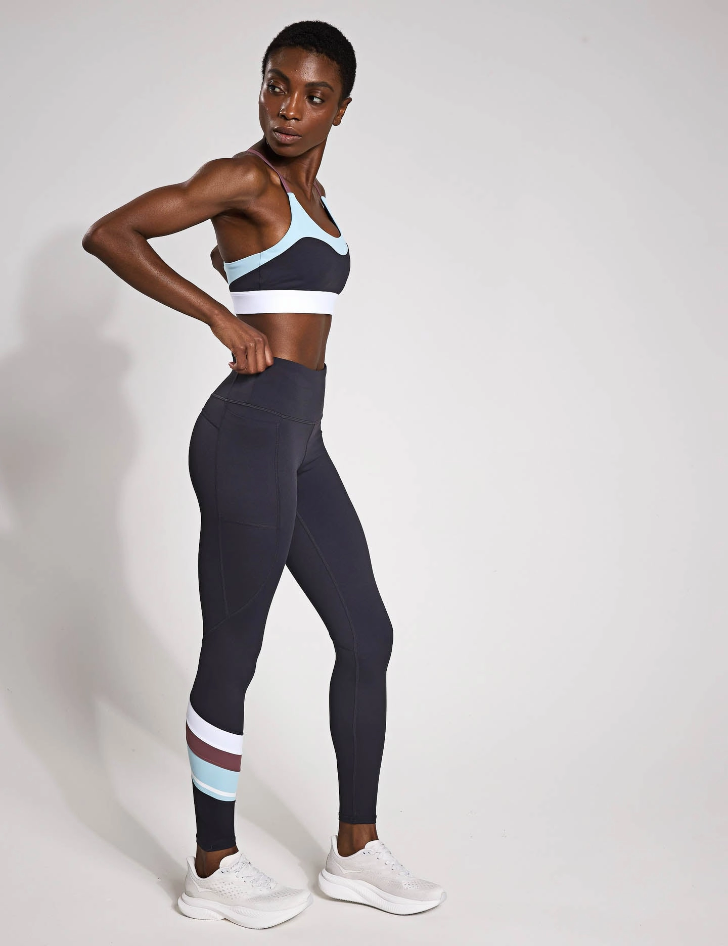 Limitless Legging - Charcoal/Pale Blue Office Casual Squat Proof Camping Gear