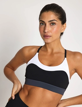 Limitless Sports Bra - Black Versatile Design Buttoned seams