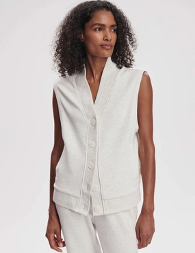 ReflectiveTrim Vicky Button Gilet - Ivory Marl