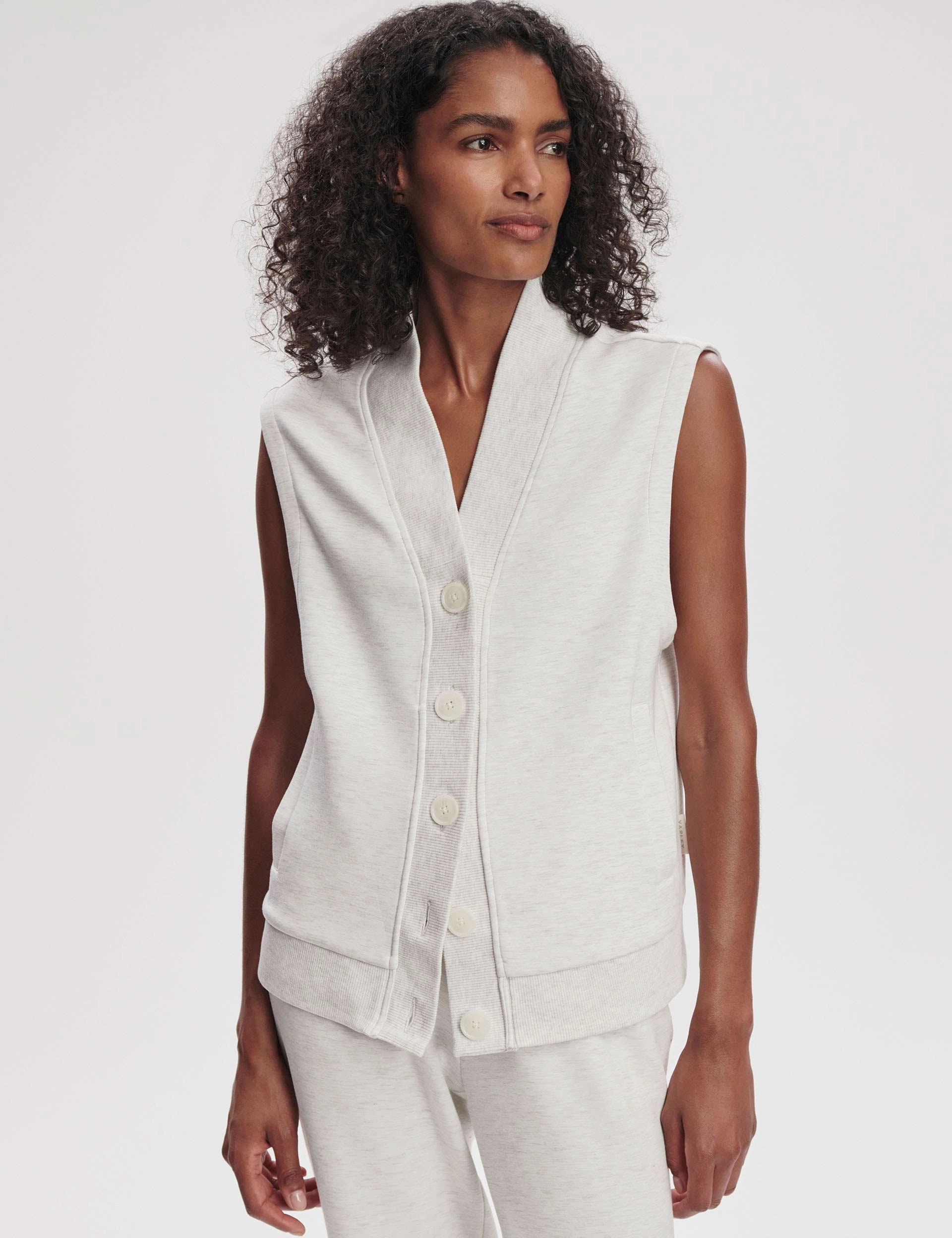 ReflectiveTrim Vicky Button Gilet - Ivory Marl