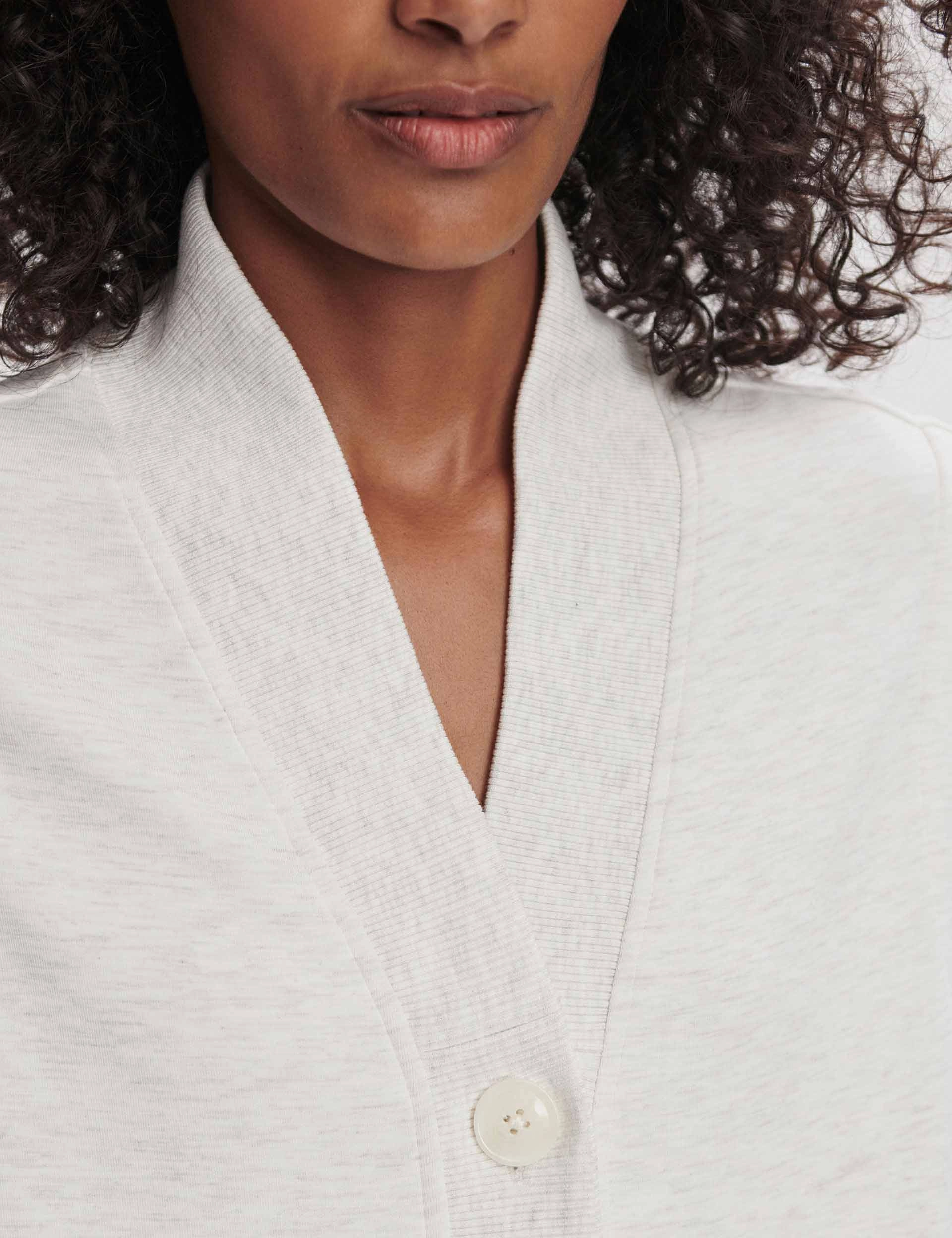 Vicky Button Gilet - Ivory Marl Water Repellent Finish