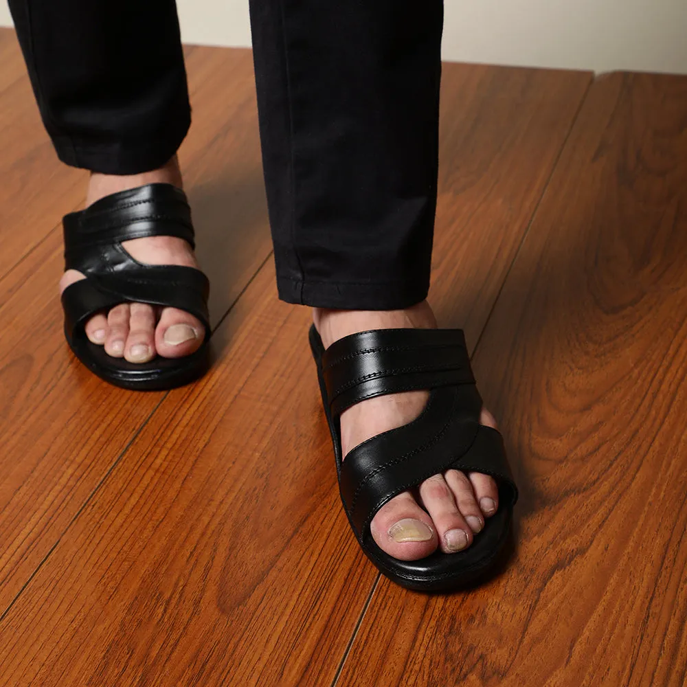 high - intensity running option Grass - running Coolers Casual Black Slippers For Men 7153-37 By Liberty