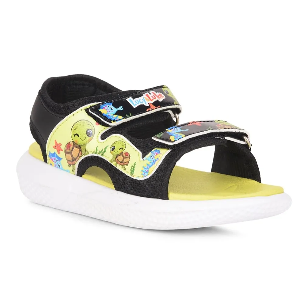 Performance-driven approach Lucy & Luke Black Casual Sandal For Kids HIPPO-51 By Liberty